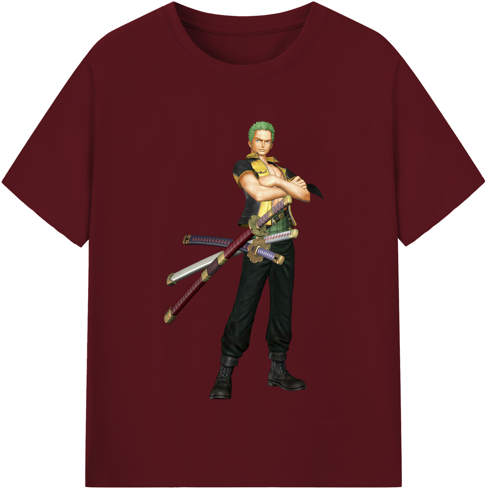 ワンピース ロロノア・ゾロ ONE PIECE Roronoa Zoro 綿100％半袖Tシャツ（フロントプリント）